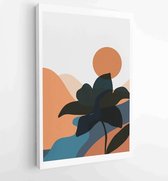 Canvas schilderij - Mountain and Botanical wall art vector set. Earth tones landscapes wallpaper 2 -    – 1924982615 - 40-30 Vertical