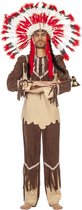 Wilbers & Wilbers - Indiaan Kostuum - Indiaan Nipissing - Man - bruin - Maat 58 - Carnavalskleding - Verkleedkleding