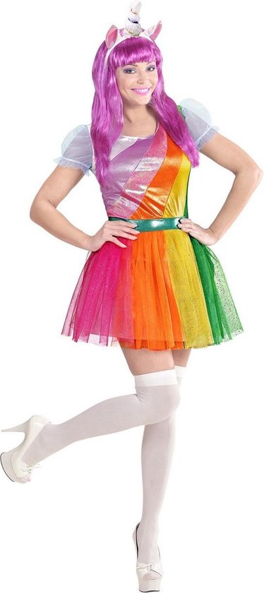 Widmann - Eenhoorn Kostuum - Eenhoorn Regenboog - Vrouw - Multicolor - XS - Carnavalskleding - Verkleedkleding