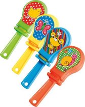 gekleurde handklappers 7 cm junior 4 stuks