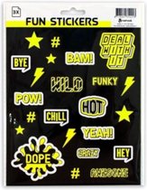 stickers Kixx 14,8 x 21 cm A5 folie zwart/geel 3 vellen