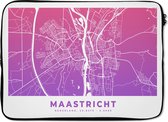 Housse ordinateur 13 pouces - Plan de la ville - Maastricht - Violet - Housse ordinateur - Dimensions intérieures 32x22,5 cm - Dos noir