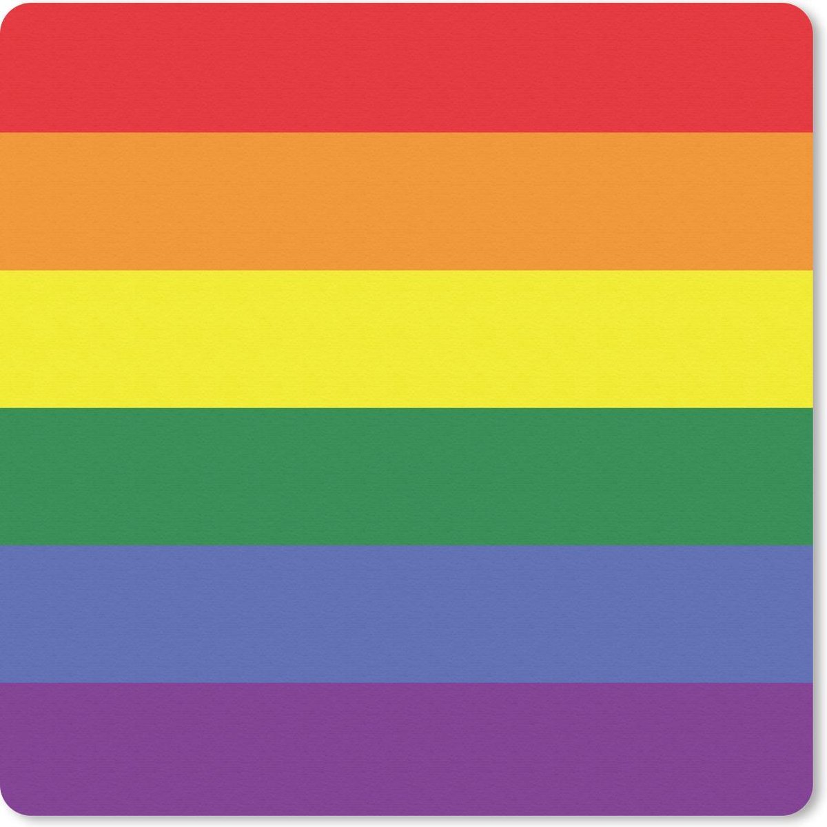 Muismat 20x20 cm - Mousepad Regenboog vlag - Pride Vlag - Love - Muismatten