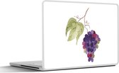 Laptop sticker - 10.1 inch - Druiven - Bladeren - Waterverf - 25x18cm - Laptopstickers - Laptop skin - Cover