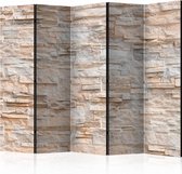 Vouwscherm - Stenen muur  225x172cm  , gemonteerd geleverd, dubbelzijdig geprint (kamerscherm)