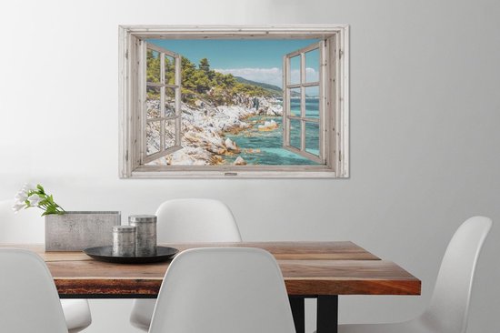 Tableau Toile Transparente - Arbre - Mer - 60x40 cm - Décoration murale