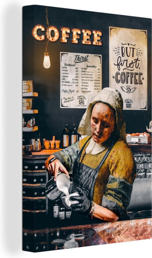 Origineel koffie cadeau van melkmeisje die koffie zet Origineel koffie cadeau van melkmeisje die koffie zet