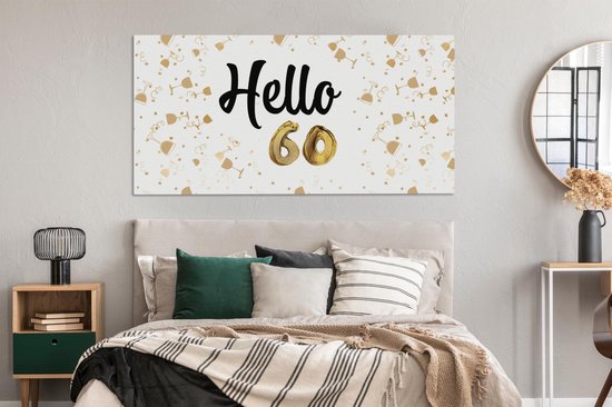 Peinture sur toile Anniversaire - 60 ans - Décoration - 160x80 cm - Décoration murale