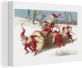 Canvas Schilderij Kerst - Boom - Sneeuw - 120x80 cm - Wanddecoratie