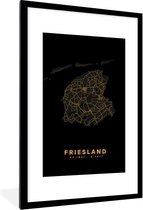 Fotolijst incl. Poster - Friesland - Nederland - Goud - Zwart - 80x120 cm - Posterlijst