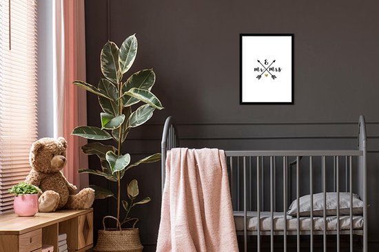 Cadre photo avec affiche - Proverbes - Citations - Monsieur et Madame - Mariage - 30x40 cm - Cadre pour affiche