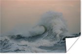 De woeste zee zorgt voor grote golven Poster 30x20 cm - klein - Foto print op Poster (wanddecoratie woonkamer / slaapkamer)