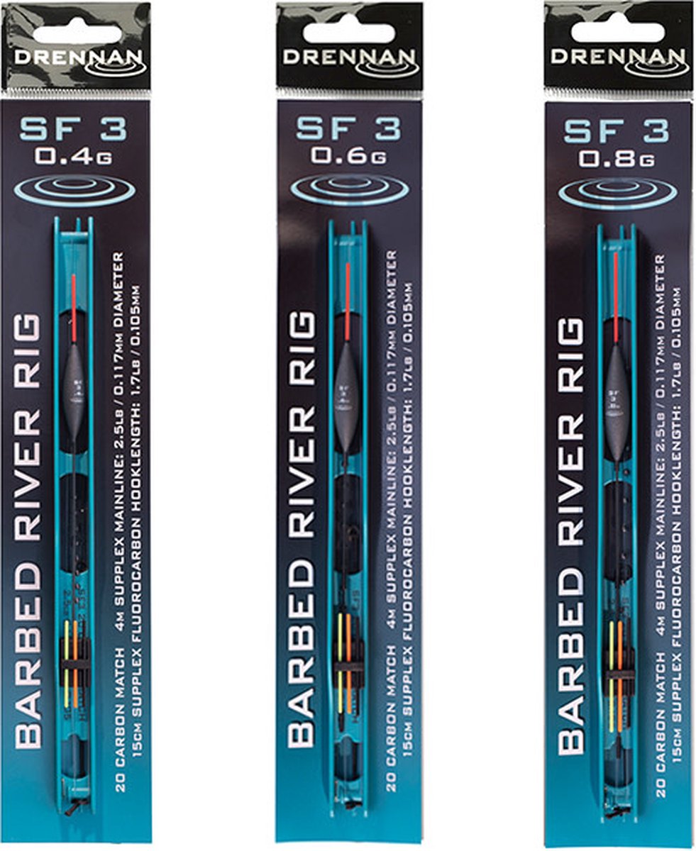 Drennan Barbed River Rig SF3 (4m) - Maat : dobber 0.8g - haak 20 - 0.117mm