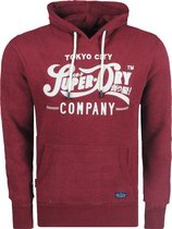 Superdry - Heren Hoodie - Reworked Classics Applique - Bordeaux Rood