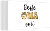 Canvas Schilderij Spreuken - Quotes Beste Oma Ooit - Oma - Moederdag - 40x20 cm - Wanddecoratie