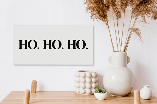 Tableau sur toile Père Noël - Ho ho ho - Citations - Proverbes - Noël - 40x20 cm - Décoration murale
