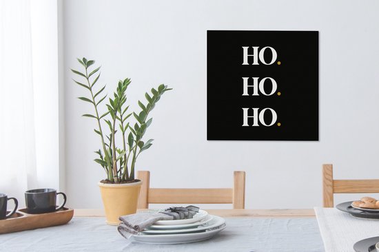 Peinture sur toile Ho ho ho - Noël - Père Noël - Citations - Dictons - 50x50 cm - Décoration murale