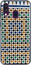 Geschikt voor Samsung Galaxy A40 hoesje - Een Marrokkaanse mozaïek wat op een soort van doolhof lijkt - Siliconen Telefoonhoesje