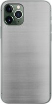 Geschikt voor iPhone 11 Pro hoesje - Metaal print - Zilver - Lijn - Grijs - Structuur - Siliconen Telefoonhoesje