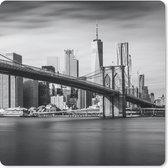 Muismat Klein - Architectuur - New York - Brooklyn Bridge - Water - Zwart wit - 20x20 cm