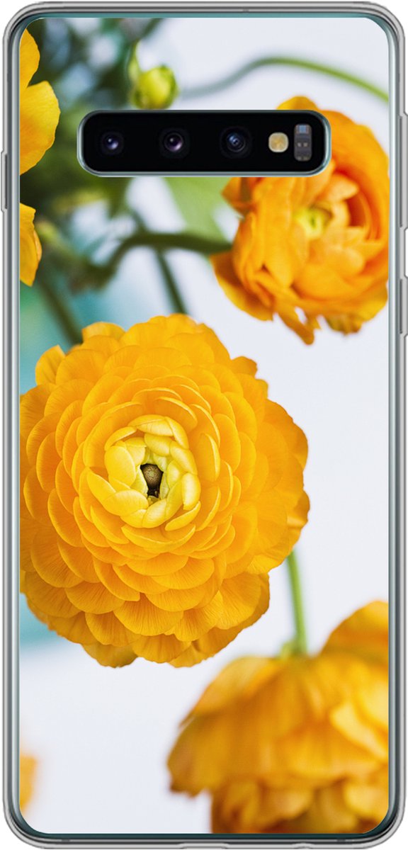 Telefoonhoesje Geschikt voor Samsung Galaxy S10 hoesje - Bloemen - Buiten - Oranje - Siliconen Telefoonhoesje Telefoonhoesje