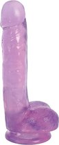 7 Inch Slim Stick with Balls Grape Ice - Purple - Realistic Dildos