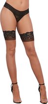 Cuban Heel Top Thigh High - OS - Nude-Black - Maat  OS