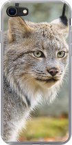 Geschikt voor iPhone SE 2020 hoesje - Lynx - Bos - Grijs - Siliconen Telefoonhoesje