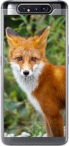 Geschikt voor Samsung Galaxy A80 hoesje - Vos - Oranje - Bos - Siliconen Telefoonhoesje