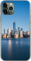 Telefoonhoesje Geschikt voor iPhone 11 Pro hoesje - New York - Skyline - Blauw - Siliconen Telefoonhoesje