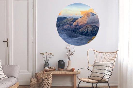 WallCircle - Tableau - Brouillard En Indonésie Peintures Ronds Xxl - Multicolore - 120 X 120 Cm