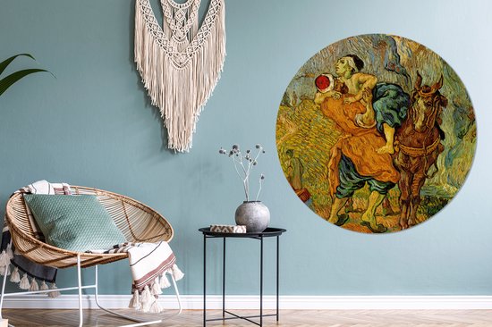 WallCircle - Stickers muraux muraux - Cercle de papier peint - Le Bon Samaritain - Vincent van Gogh - ⌀ 140 cm - Cercle mural - Autocollant - Autocollant papier peint rond