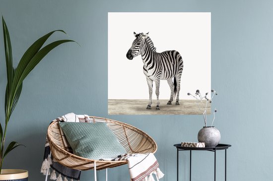 Sticker voor kinderen - Decoratie kids - Muursticker kinderen - Zebra - Meisjes - Dieren - Kinderen - Jongens - 50x50 cm - Zelfklevend behangpapier - Stickerfolie