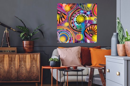 Stickers muraux - Formes - Art - Motifs - Psychédélique - 80x80 cm - Feuille adhésive