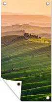 Wanddecoratie buiten Toscane - Landschap - Heuvels - 80x160 cm - Tuindoek - Buitenposter