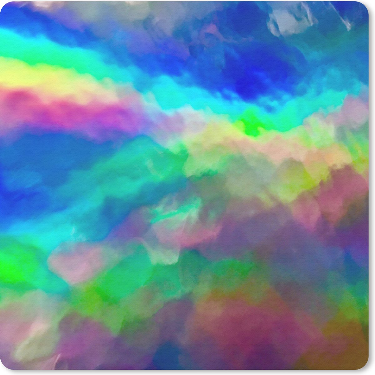Muismat 20x20 cm - Mousepad Waterverf - Kunst - Psychedelisch - Muismatten