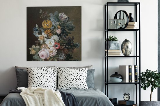 Peintures sur toile - Nature morte aux fleurs - Peinture d'Eelke Jelles Eelkema - 90x90 cm - Décoration murale