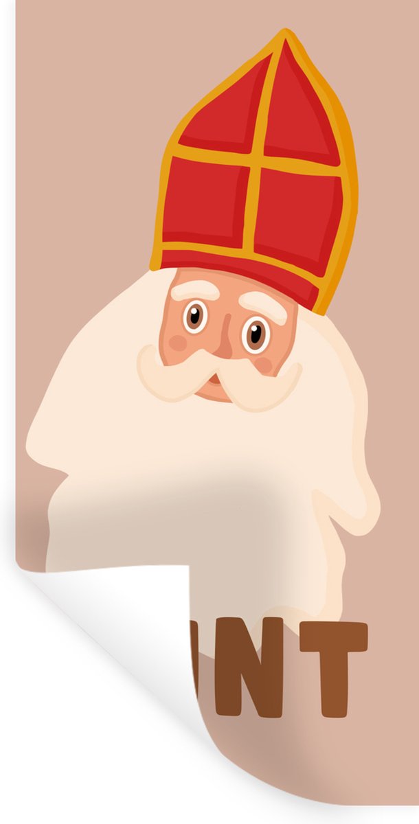 Muurstickers - Sticker Folie - Sinterklaas - Sint - Chocolade - Kinderen - Jongens - Meisjes - Kind - 40x80 cm - Plakfolie - Muurstickers Kinderkamer - Zelfklevend Behang