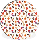 WallCircle - Schilderij - Sinterklaas Sint Snoepgoed En - Multicolor - 90 X 90 Cm