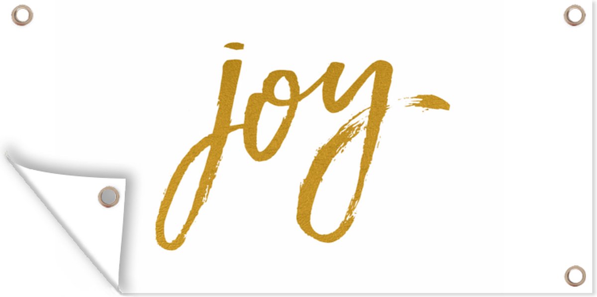 Tuinposter Kerstmis met gouden tekst "Joy".