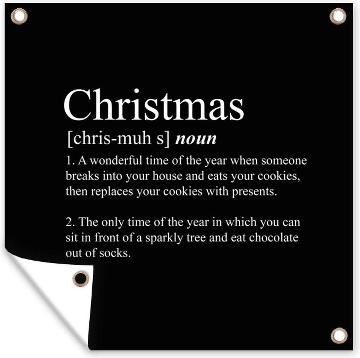 Tuindoek Kerst - Christmas definitie - Spreuken - Quotes - 100x100 cm