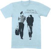 Simon & Garfunkel Heren Tshirt -S- Walking Blauw