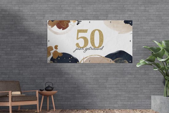 Schuttingposter Trouwen - Spreuken - Quotes - Goud - 50 jaar getrouwd