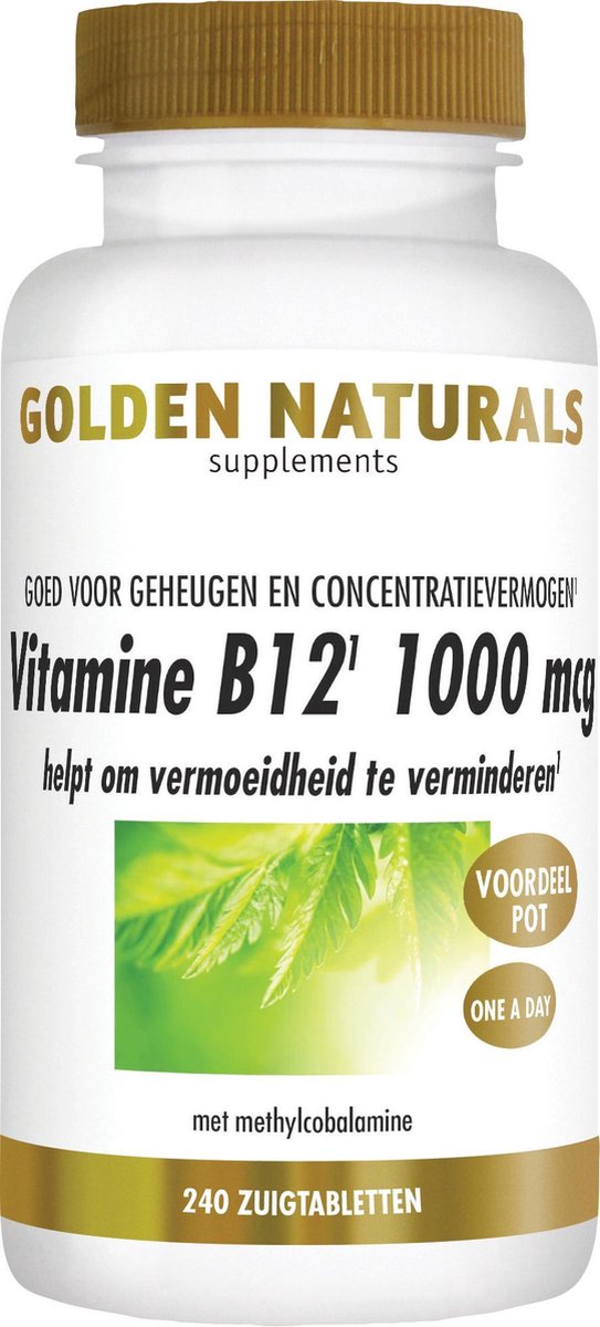 Golden Naturals Vitamine B12 1000 mcg (240 veganistische zuigtabletten) |  bol.com