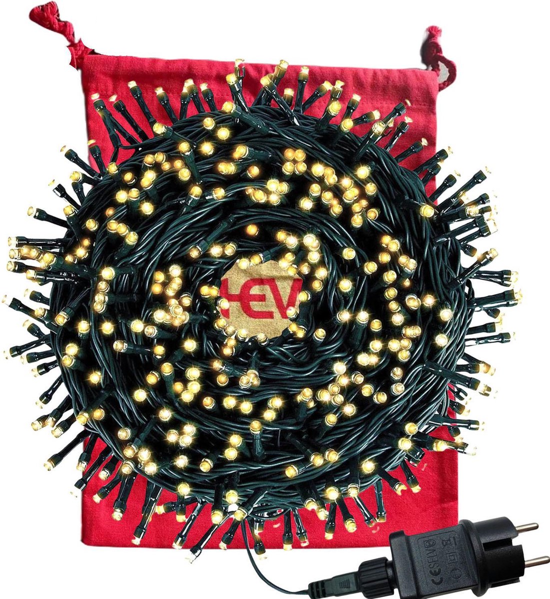 LED Kerstverlichting buiten - LED Kerstverlichting binnen - 1800 lampjes 39 m snoer - Warm licht - Kerstboom tot 3,6 meter vullend