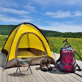 Relaxdays campingkrukje 120 kg - tuinkruk - kampeerkruk - opvouwbaar - licht - beige