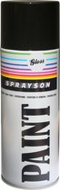 Sprayson Verf Spuitbus - Spuitlak - RAL9005 Hoogglans Zwart - 400 ml. - 12 stuks