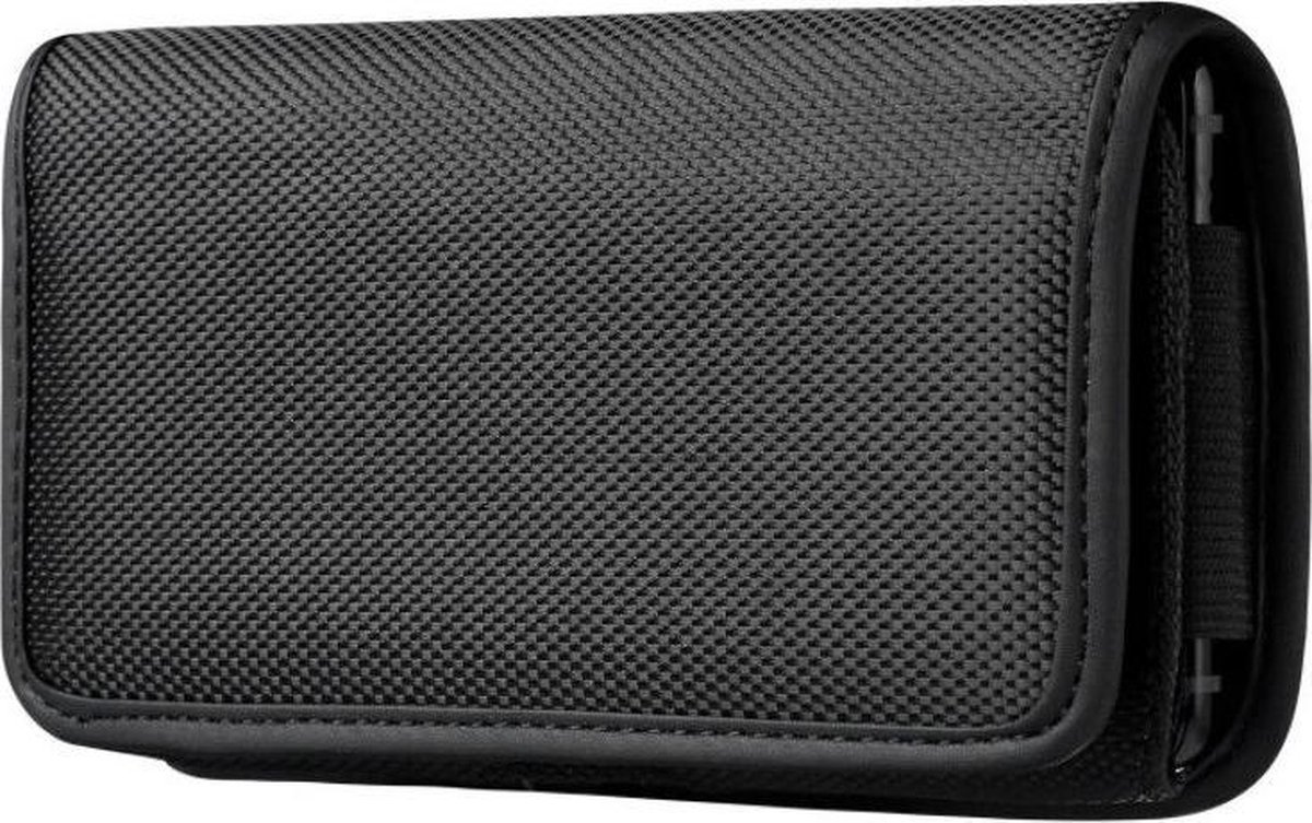 Riem Holster Hoesje - Phone Pouch hoesje Nylon Holster 4.7 Hoesje - Zwart