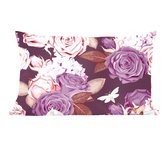 Fleurs - Papillons - Violet - Rose