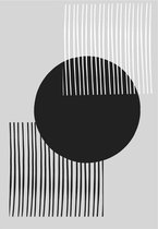 Zwart-wit abstracte muurkunst achtergrond vector 1 - Moderne schilderijen – Verticaal – 1909205698 - 115*75 Vertical